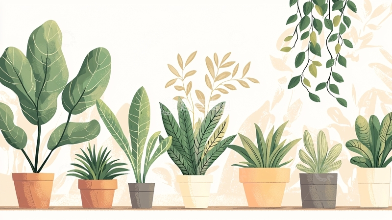 高清大图下载【趣麦麦图】盆栽植物插画