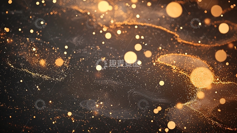 高清大图下载【趣麦麦图】金色粒子流动背景