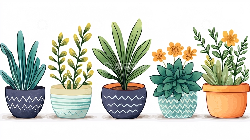 高清大图下载【趣麦麦图】各种盆栽植物组合