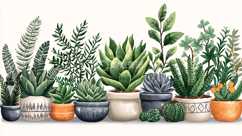 高清大图下载【趣麦麦图】各种盆栽植物的集合