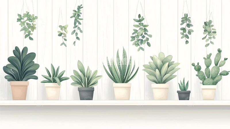 高清大图下载【趣麦麦图】墙面装饰植物盆栽