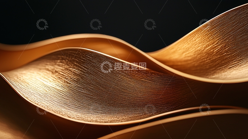 高清大图下载【趣麦麦图】金色波浪抽象艺术背景