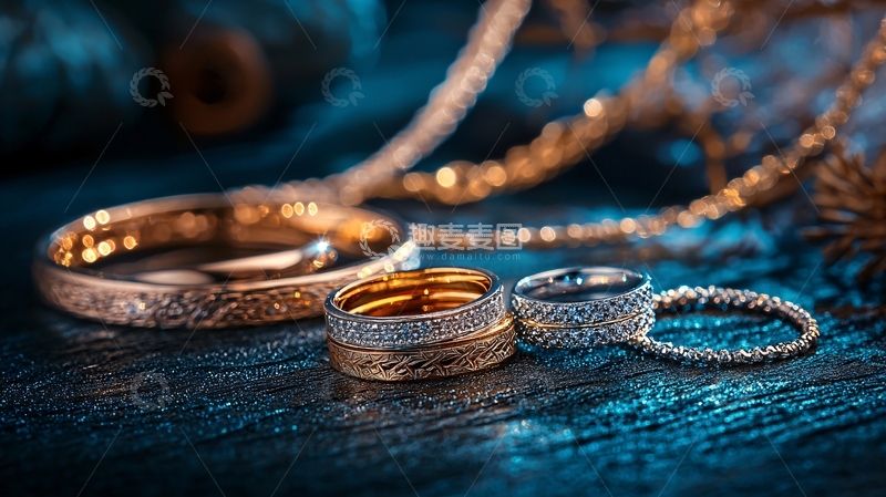 高清大图下载【趣麦麦图】精美金银首饰特写