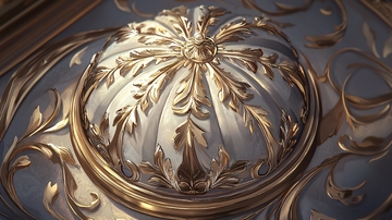 金色花纹装饰圆形图案