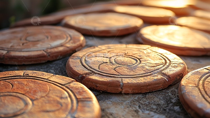 高清大图下载【趣麦麦图】陶制圆形装饰盘