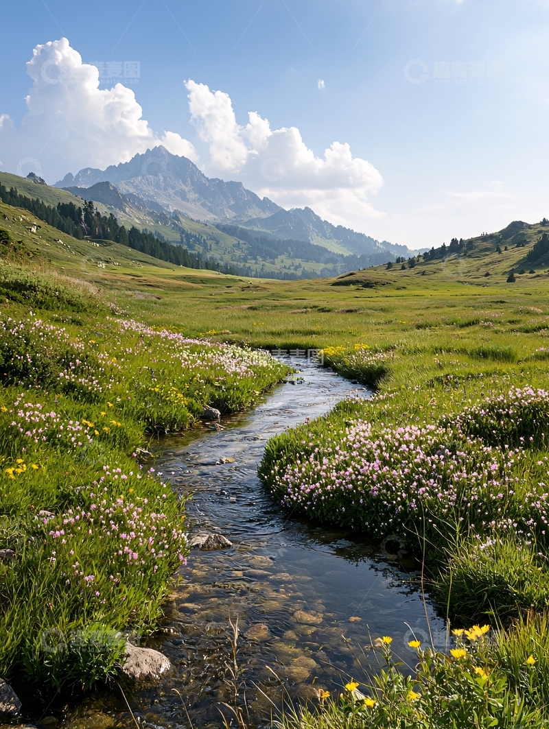 高清大图下载【趣麦麦图】山间蜿蜒的河流
