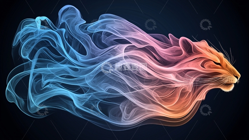 高清大图下载【趣麦麦图】烟雾狮子头高清图片