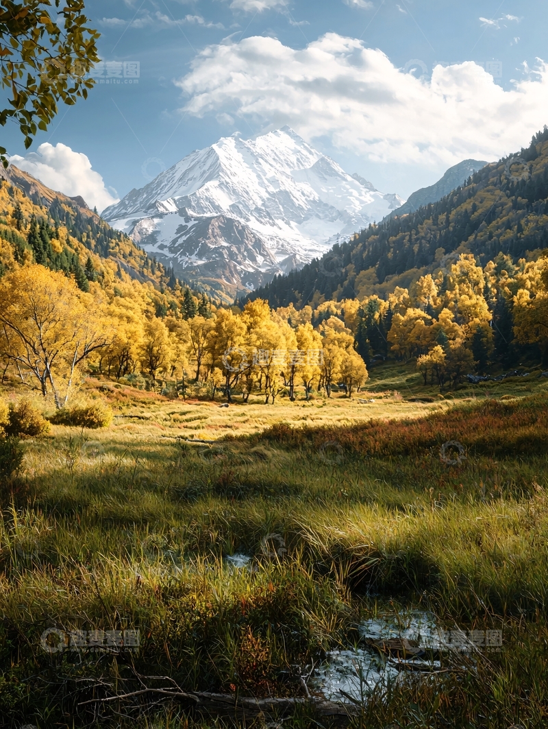 高清大图下载【趣麦麦图】山间秋色高清图片