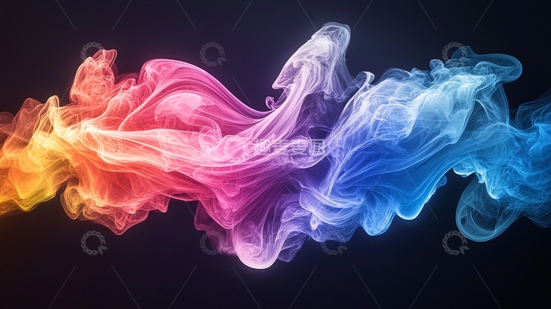 高清大图下载【趣麦麦图】彩色烟雾在空中弥漫