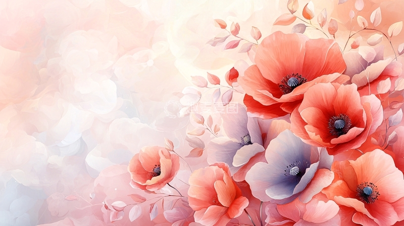 高清大图下载【趣麦麦图】水彩花卉高清图片