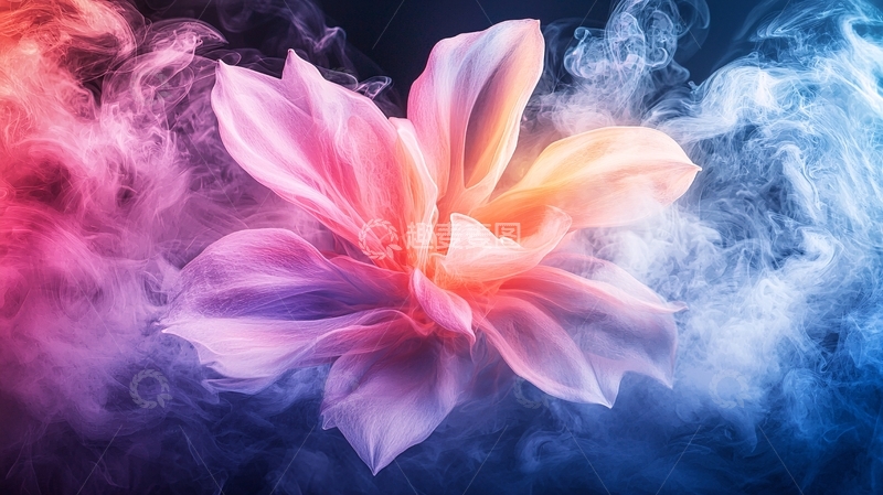 高清大图下载【趣麦麦图】色彩烟雾花朵