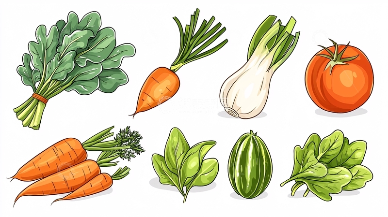 高清大图下载【趣麦麦图】蔬菜静物素描