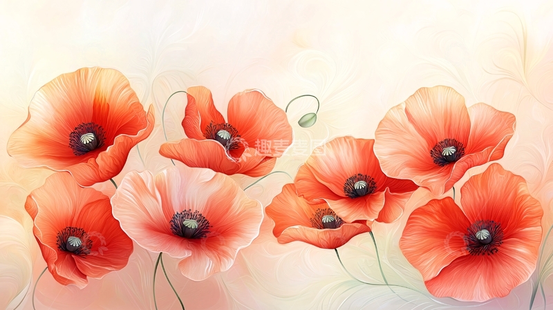 高清大图下载【趣麦麦图】红色罂粟花高清图片