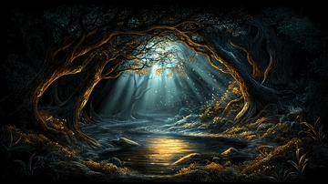 神秘黑暗森林的光线