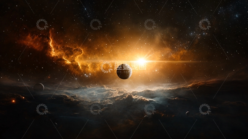 高清大图下载【趣麦麦图】宇宙星云中的行星
