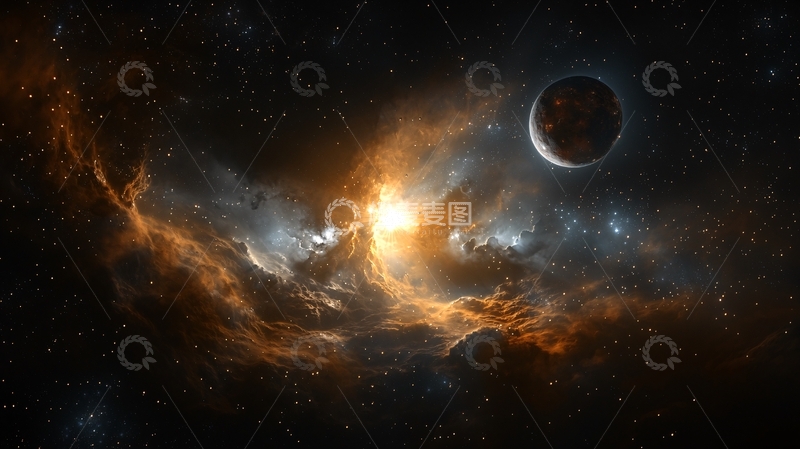 高清大图下载【趣麦麦图】深邃宇宙星云与星球