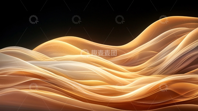 高清大图下载【趣麦麦图】金色波浪抽象艺术背景