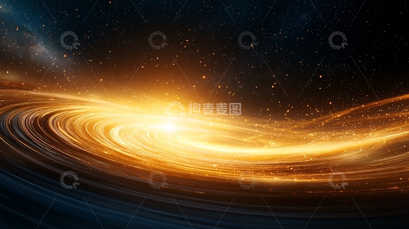 高清大图下载【趣麦麦图】金色星河漩涡背景