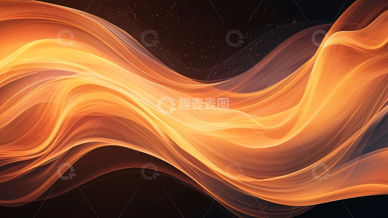 高清大图下载【趣麦麦图】橙色流动线条抽象背景