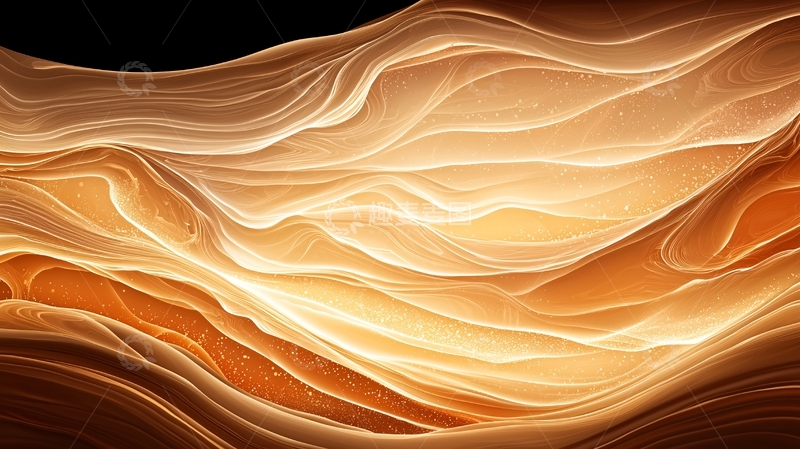 高清大图下载【趣麦麦图】金色波浪抽象艺术背景