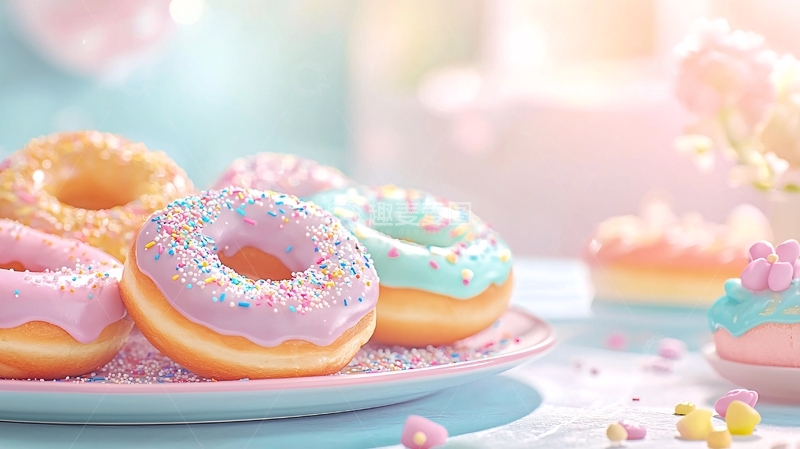 高清大图下载【趣麦麦图】粉嫩甜甜圈高清图片