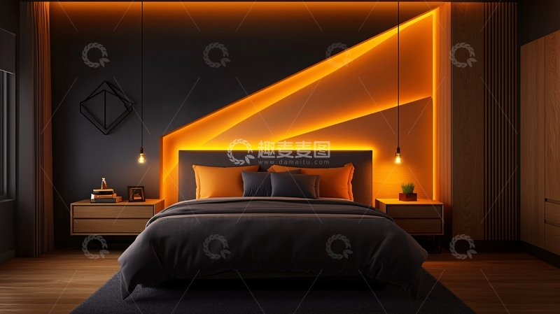 高清大图下载【趣麦麦图】温馨现代卧室