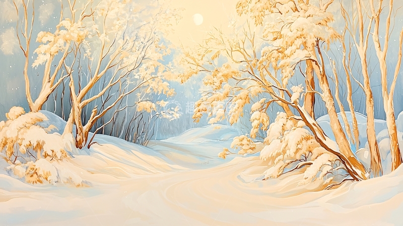 高清大图下载【趣麦麦图】冬日雪景森林风景