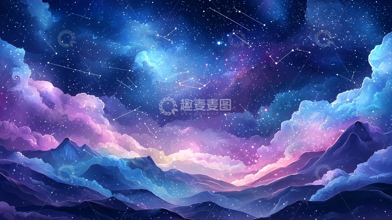 高清大图下载【趣麦麦图】群星闪耀的云层山脉