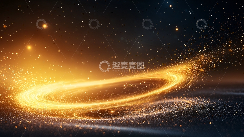 高清大图下载【趣麦麦图】金色粒子漩涡背景