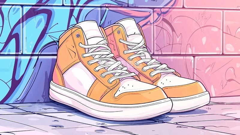 高清大图下载【趣麦麦图】卡通高帮运动鞋