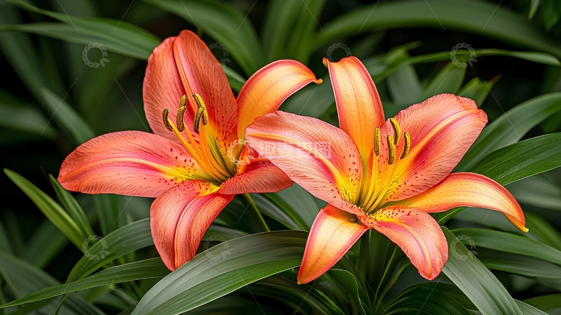 高清大图下载【趣麦麦图】橙黄色百合花特写