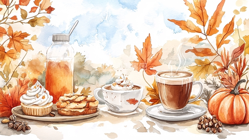 高清大图下载【趣麦麦图】秋日咖啡美食静物