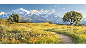 高山草甸小路风景如画