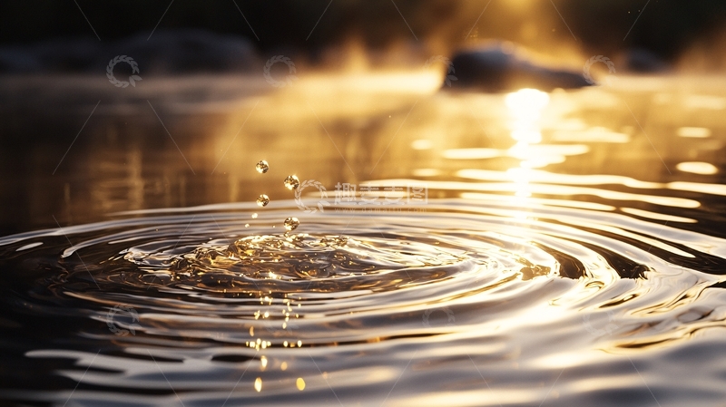 高清大图下载【趣麦麦图】水滴激起的涟漪