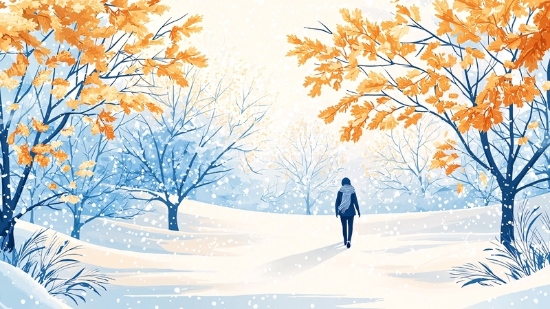 高清大图下载【趣麦麦图】雪地里的孤独背影