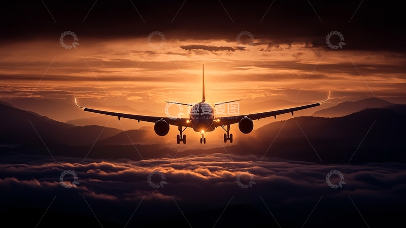 高清大图下载【趣麦麦图】飞机剪影高清图片