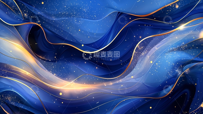 高清大图下载【趣麦麦图】梦幻星空流光背景
