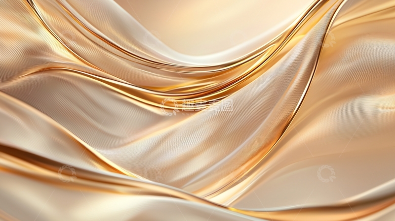 高清大图下载【趣麦麦图】金色波浪抽象背景