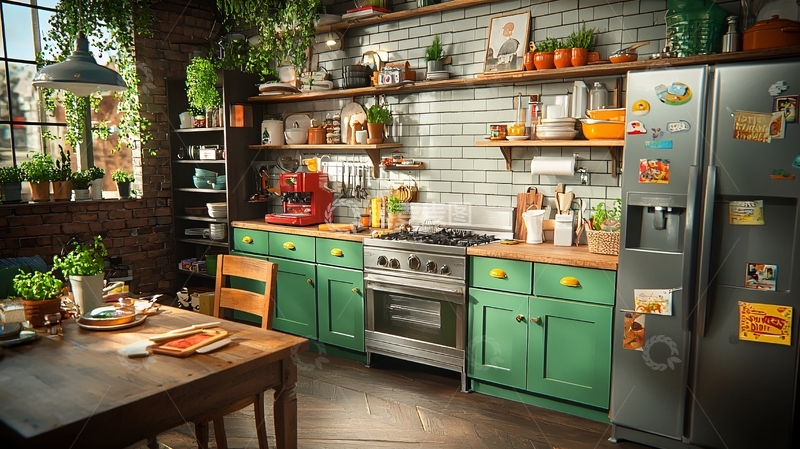 高清大图下载【趣麦麦图】温馨的厨房高清图片