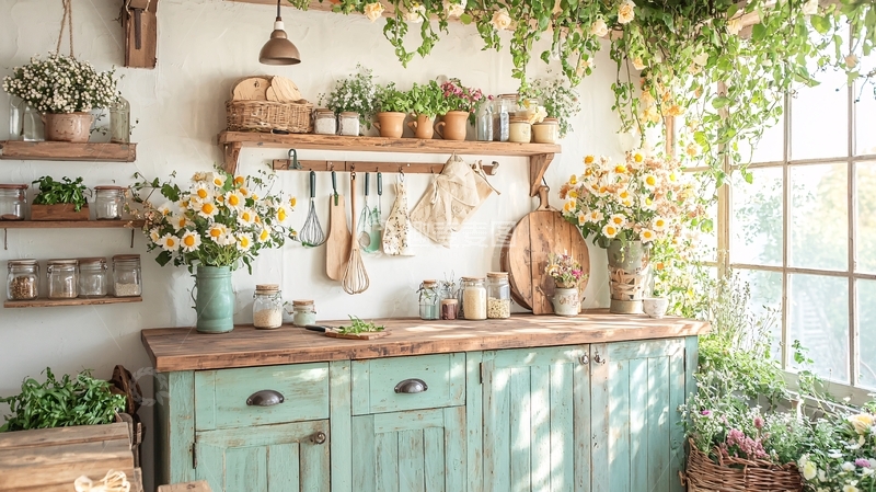 高清大图下载【趣麦麦图】清新田园风厨房一角