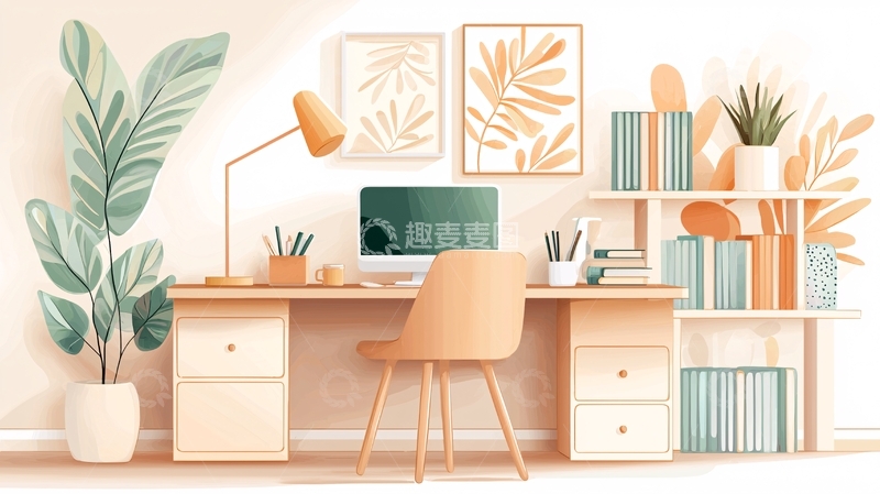 高清大图下载【趣麦麦图】温馨舒适的书桌一角
