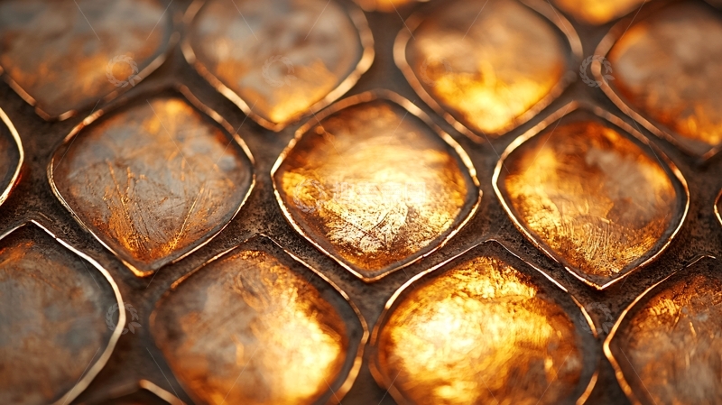 高清大图下载【趣麦麦图】金色鳞片纹理背景