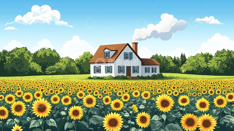 高清大图下载【趣麦麦图】田园风光房子