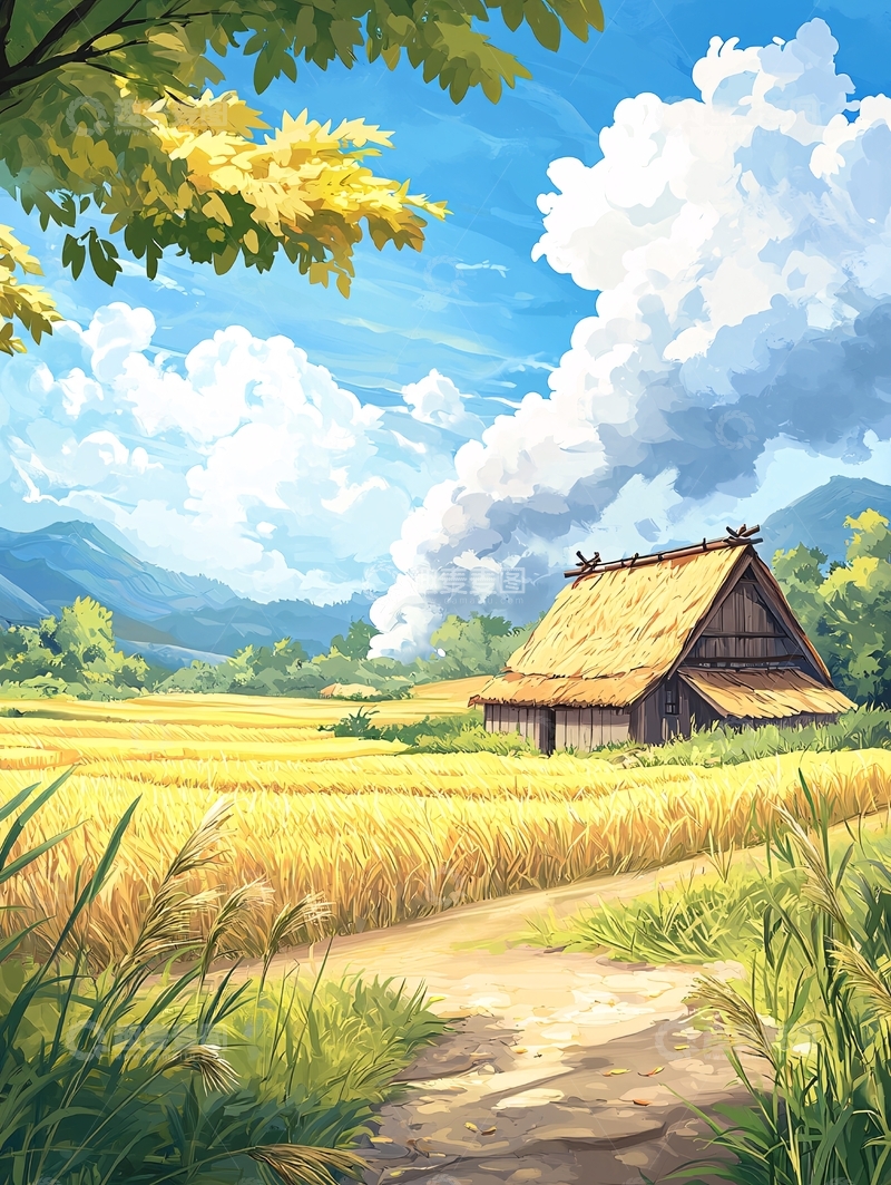 高清大图下载【趣麦麦图】田园风光小屋