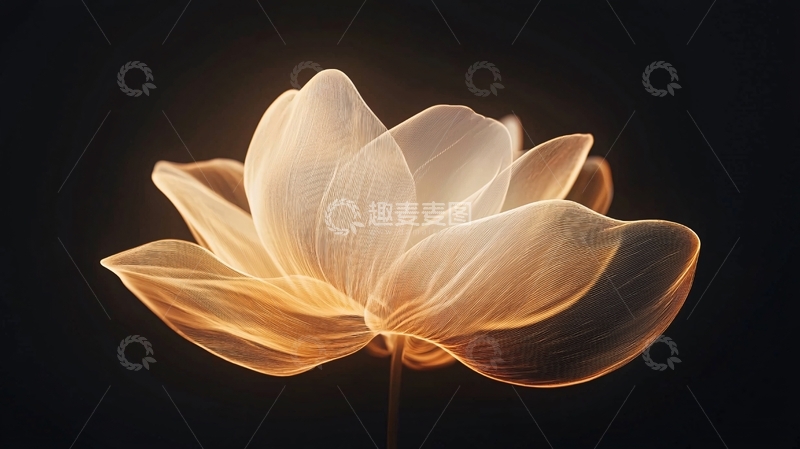 高清大图下载【趣麦麦图】金色莲花艺术插画