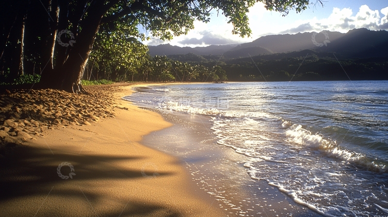 高清大图下载【趣麦麦图】热带海滩的宁静时刻