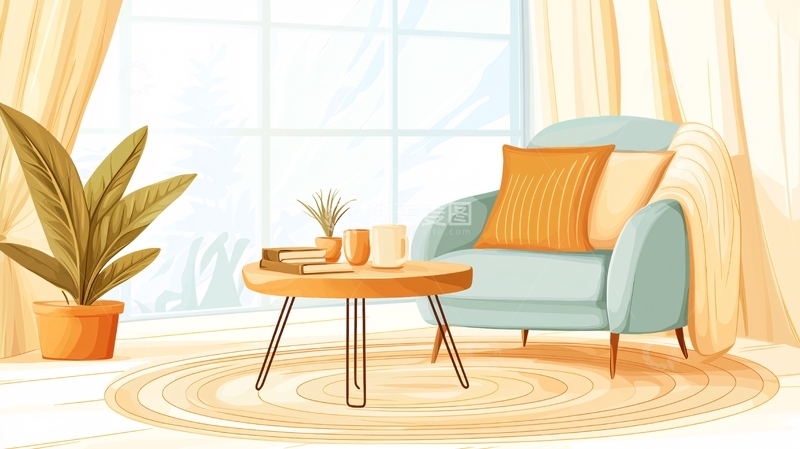 高清大图下载【趣麦麦图】温馨客厅一角