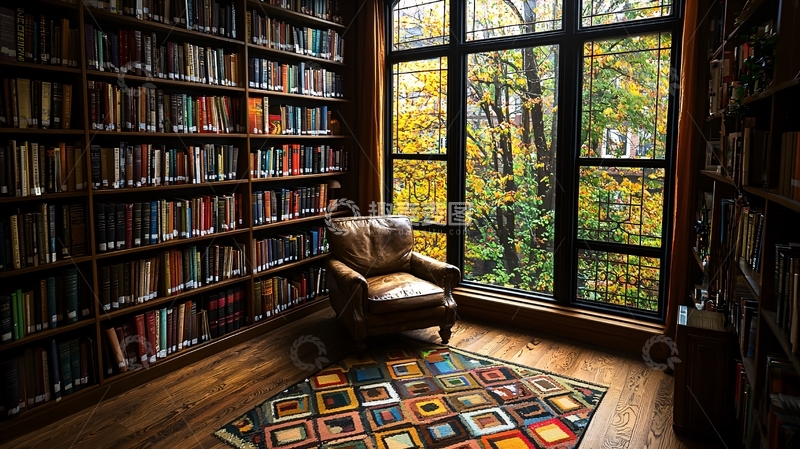 高清大图下载【趣麦麦图】书房一角高清图片