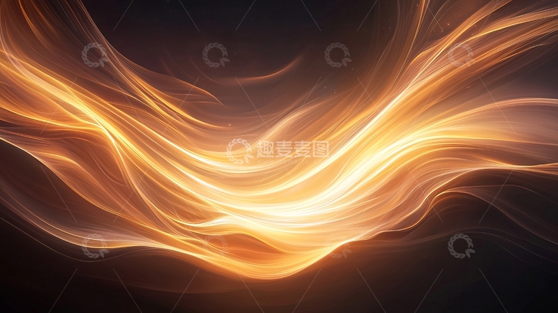 高清大图下载【趣麦麦图】金色波浪抽象艺术背景