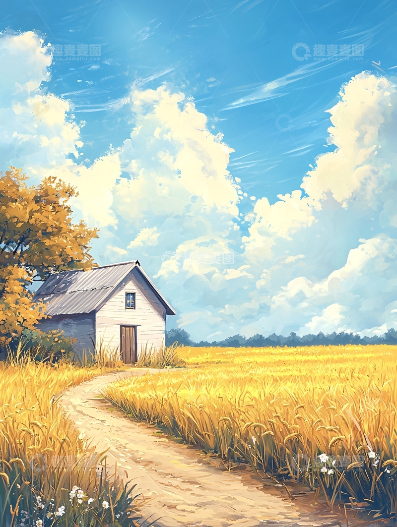 高清大图下载【趣麦麦图】田园风光小屋